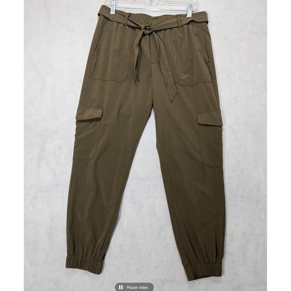 Banana Republic Cargo Pants‎ Womens M 10 Joggers Green Pull On Cropped Mid-Rise